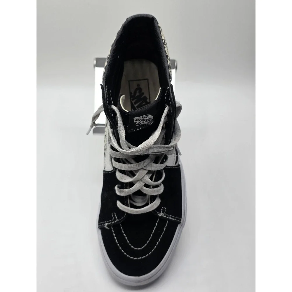 Vans Sk8-Hi Skull Tapestry Mens Size 9.5 US Black Bone Suede Canvas Sneakers